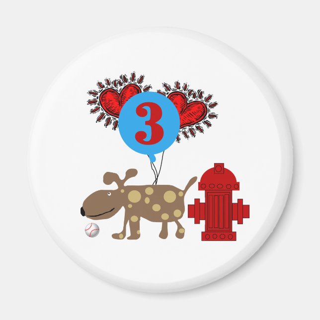 Dog 3rd Birthday Magnet (Front)