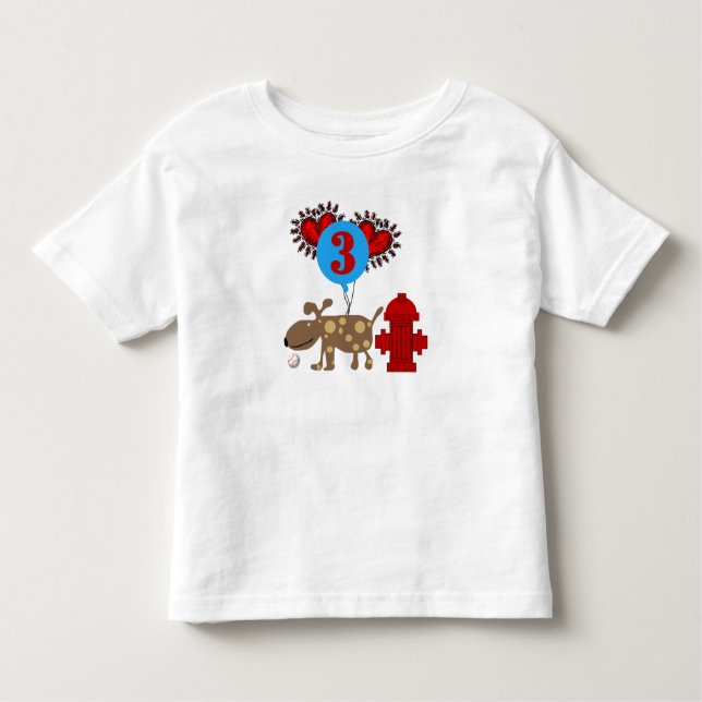 Dog 3rd Birthday Toddler T-Shirt (Front)