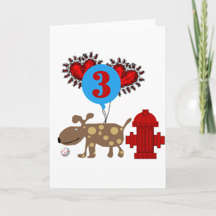 Dog 3rd Birthday Tshirts and Gifts Card