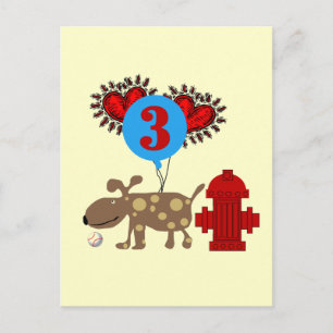 Dog 3rd Birthday Tshirts and Gifts Postcard