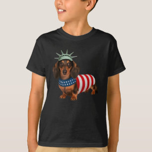 Dog 4th Of July American Flag Gifts For Men Women  T-Shirt
