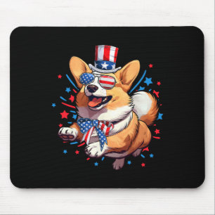 Dog 4th Of July American Usa Flag Patriotic Funny Mouse Pad