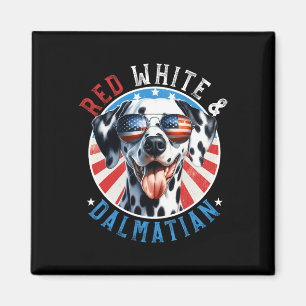 Dog 4th Of July Red White And Dal Lovers Magnet