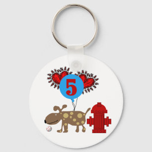 Dog 5th Birthday tshirts and Gifts Key Ring