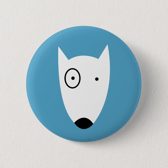 Dog 6 Cm Round Badge (Front)