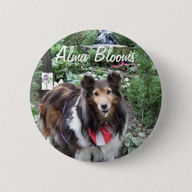 Dog 6 Cm Round Badge (Front)
