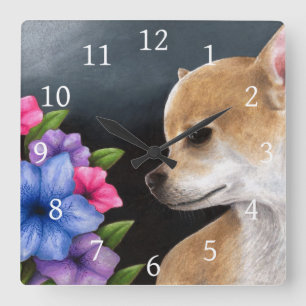 Dog 77 Chihuahua Square Wall Clock