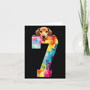 Dog 7 Years Dachshund Birthday Card