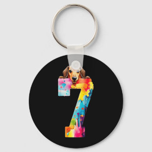 Dog 7 Years Dachshund Birthday Key Ring