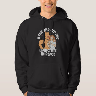 Dog  A Girl And Her Dog Living Life In Peace Hoodie