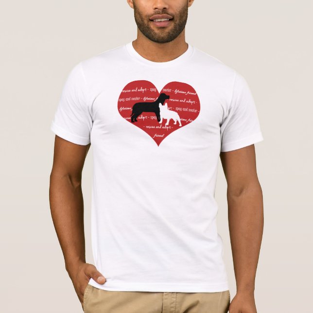 Dog adoption and rescue heart T-Shirt (Front)