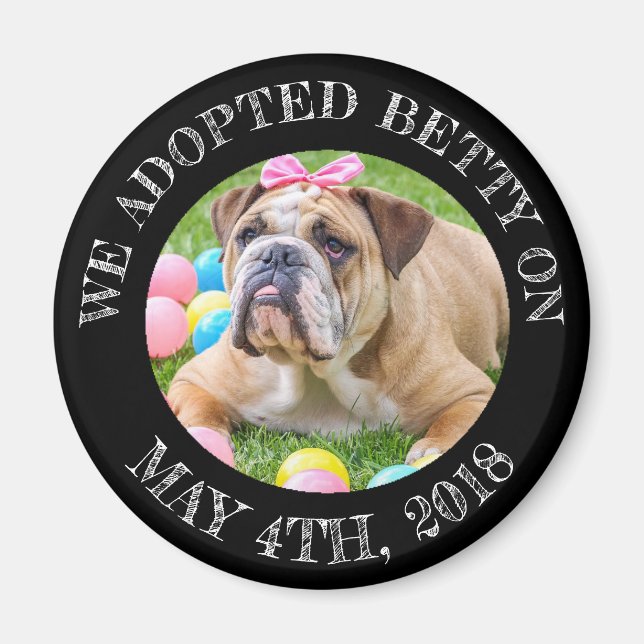 Dog Adoption Personalised Reminder Magnet (Front)