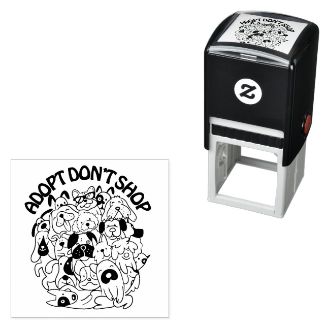 Dog Adoption Rescue Self Inking Rubber Stamp (In Situ)