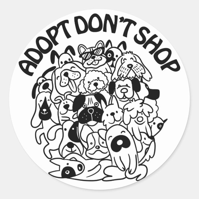 Dog Adoption Rescue Sticker (Front)