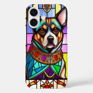 Dog Adorned in Colourful Collar iPhone 16 Case