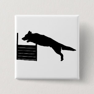 Dog Agility 15 Cm Square Badge
