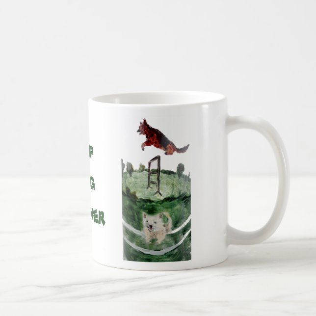 Dog Agility Painting Personalised Coffee Mug (Right)