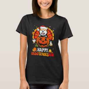 Dog Akita Happy Hallothanksmas Halloween Thanksgiv T-Shirt