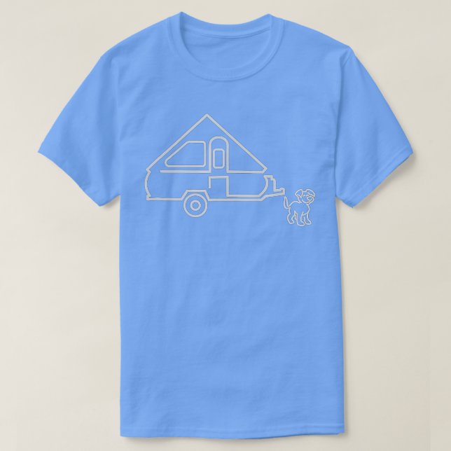 Dog Aliner A-frame ravel railer  Happy Camper Dog  T-Shirt (Design Front)