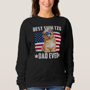 Dog American Flag Best Shih Tzu Dad Ever Sweatshirt