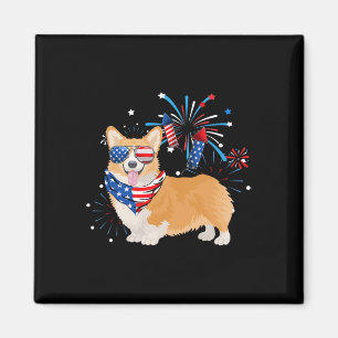 Dog American Usa Flag 4th Of July Men Women Lover Magnet