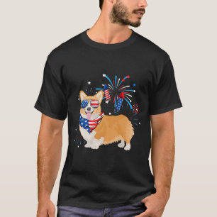 Dog American Usa Flag 4th Of July Men Women Lover  T-Shirt
