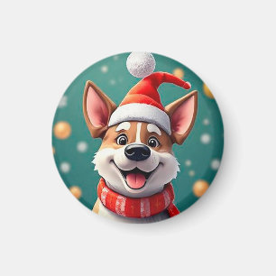 Dog Among Festive Christmas Decorations Magnet