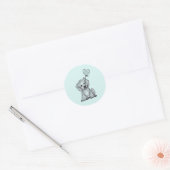 dog and balloon  classic round sticker (Envelope)