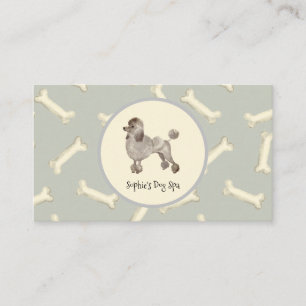 Dog And Bone Print Pattern Dog Grooming Spa Business Card