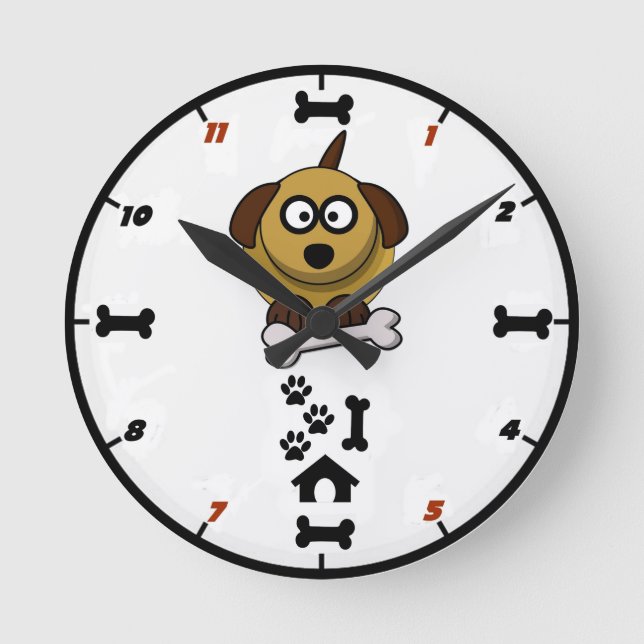 Dog And Bone Wall Clock (Front)