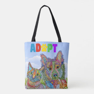 Dog and Cat Adoption Awareness Tote Bag