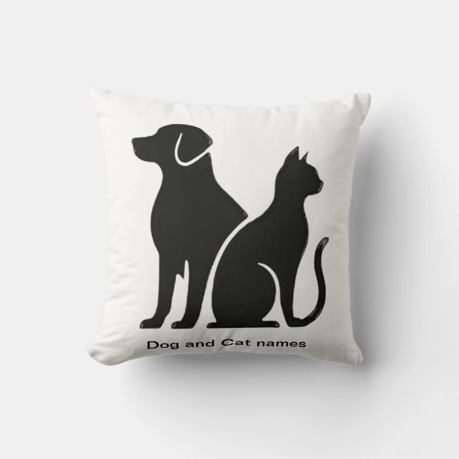 Dog and Cat boho design Cushion (Front)