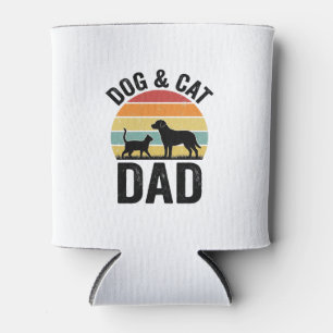 Dog and Cat Dad Vintage Pet Lover Shirt Design_1 Can Cooler