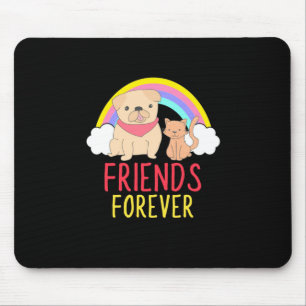 Dog And Cat Friends Forever Mouse Pad
