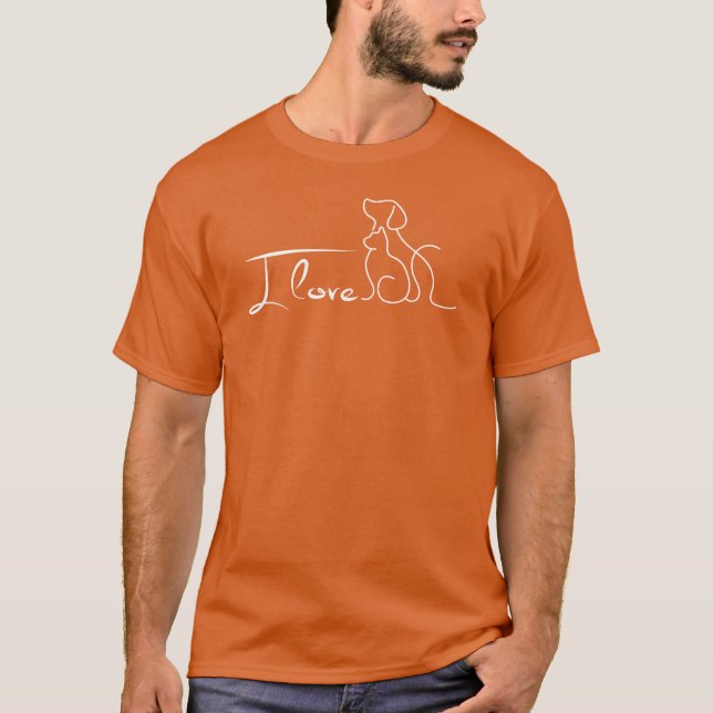 Dog and Cat friends T-Shirt (Front)