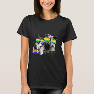 Dog And Cat Gay Pride Flag Sunglasses Lgbt T-Shirt