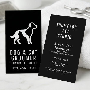 Dog And Cat Groomer Modern Bold Professional Business Card