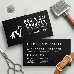 Dog And Cat Groomer Modern Bold Professional Business Card