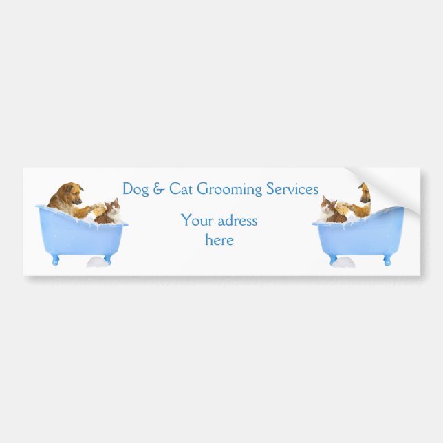 Dog and Cat Grooming Service Bumper Sticker (Front)