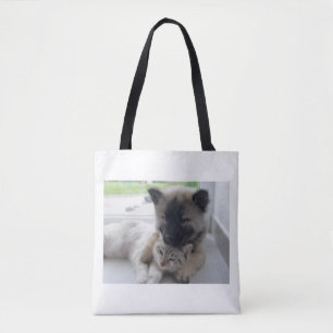 Dog And Cat Love  Tote Bag