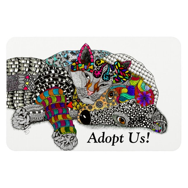 Dog and Cat Magnet 3"x4" (Horizontal)