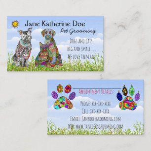 Dog and Cat Pet Grooming Business Cards
