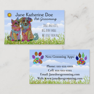 Dog and Cat Pet Grooming Business Cards
