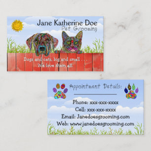 Dog and Cat Pet Grooming Business Cards