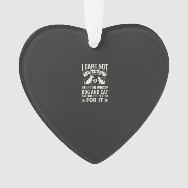 Dog and Cat Religion Quote Ornament (Front)