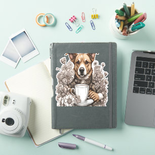 dog and coffee cup