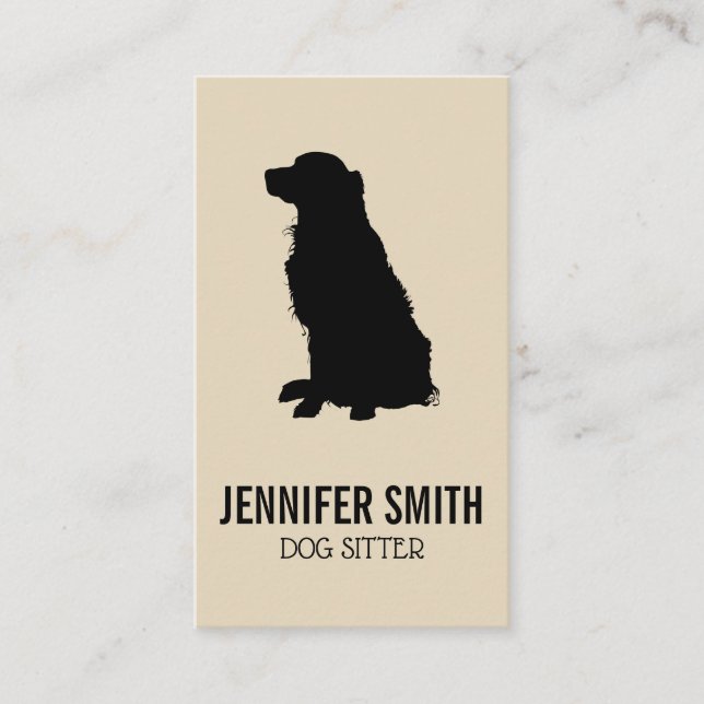 Dog and Dog Prints | (Beige Black) Business Card (Front)
