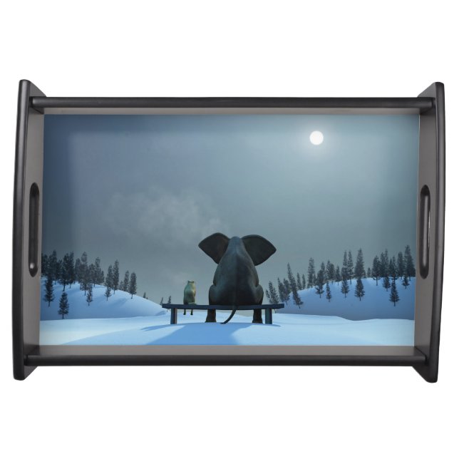Dog and Elephantg Friends Serving Tray (Front)