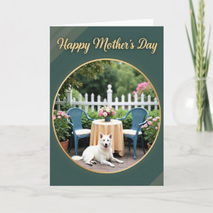 Dog And Flowers Mothers Day Card