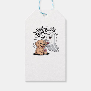 Dog and ghost drinking wine. Classic T-Shirt Gift Tags